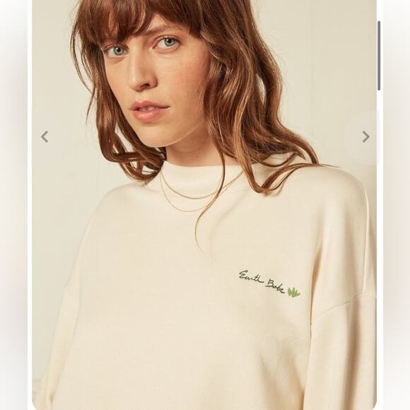 Boyish Cream Earth Babe Cropped Sweatshirt NWOT Small - Picture 4 of 14